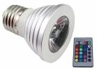 E27 3W Colourful LED RGB Lamp with Remote Controller (OEM) E27 3W Colourful LED RGB Lamp with Remote Controller (OEM)